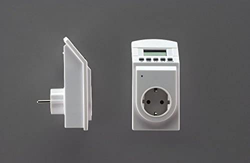 TFA Dostmann Thermo-Timer mit Zeitschaltuhr, 37.3000, Zeitschaltuhr oder Thermostat-Mode, inklusive Kabelfühler, Geräte bis zu 3600 Watt, 67 x 77 x130 mm, weiß