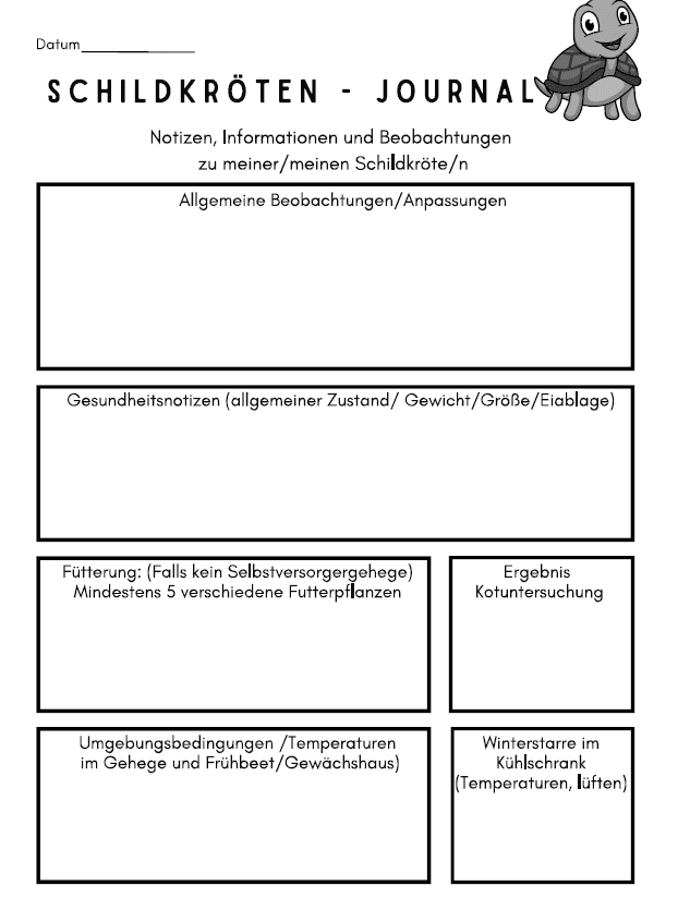 Mein persönliches Schildkröten - Journal